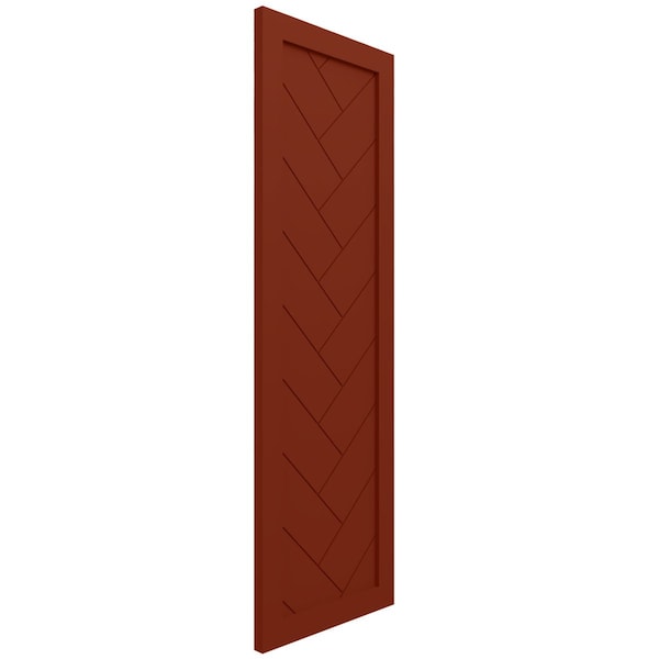 Ekena Millwork True Fit PVC Single Panel Herringbone Modern Style Fixed Mount Shutters, Pepper Red, 15W x 33H, PR - TFP001HB15X033MR