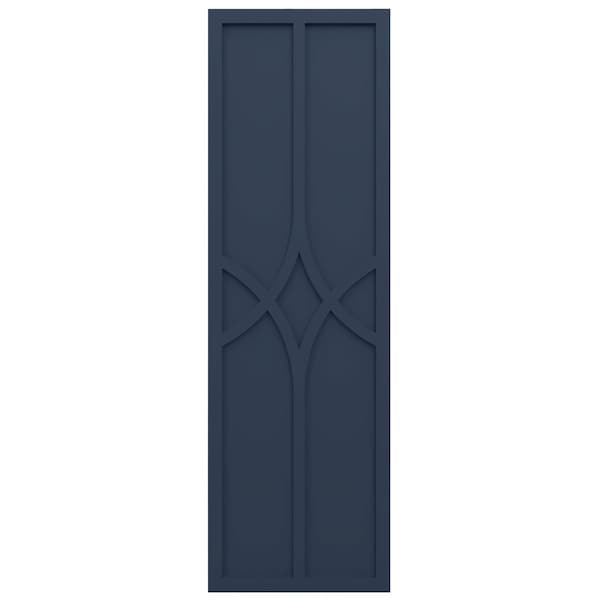 Ekena Millwork True Fit PVC Cedar Park Fixed Mount Shutters, Starless Night Blue, 18W x 47H, PR - TFP001CP18X047OB