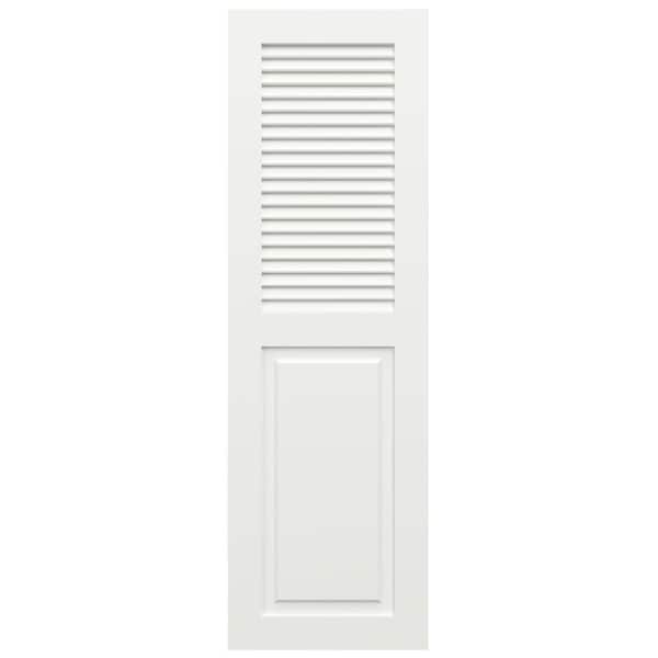 Ekena Millwork True Fit PVC, Combination Louver Panel Shutters, Unfinished, 15W x 27H, PR - TFP101CO15X027UN