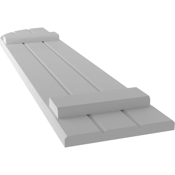 Ekena Millwork Americraft 3-Board (2 Batten) Wood Joined Board-n-Batten Shutters w/ Arch Top, ARW101BQ311X83PRH - ARW101BQ311X83PRH
