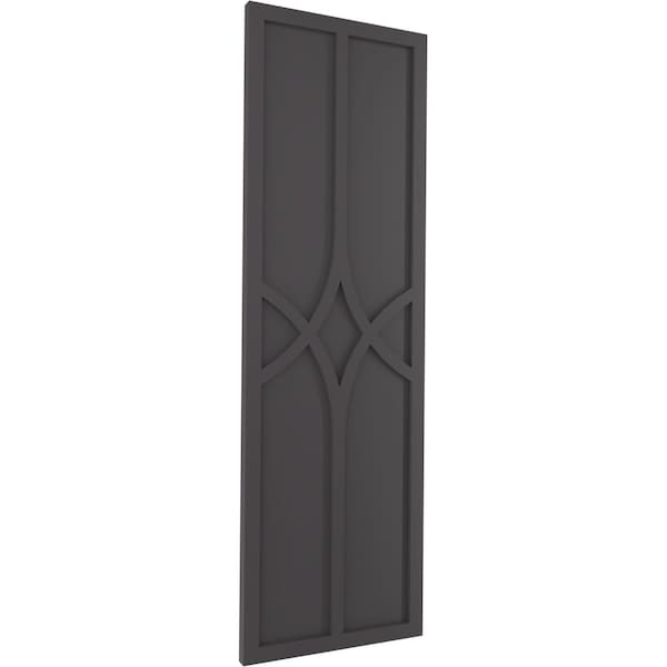 Ekena Millwork True Fit PVC Cedar Park Fixed Mount Shutters, Shadow Mountain, 12W x 53H, PR - TFP001CP12X053SM