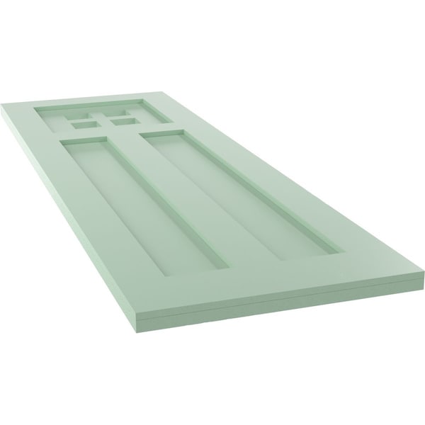Ekena Millwork True Fit PVC San Antonio Mission Style Fixed Mount Shutters, Seaglass, 18W x 30H, PR - TFP001ST18X030SG