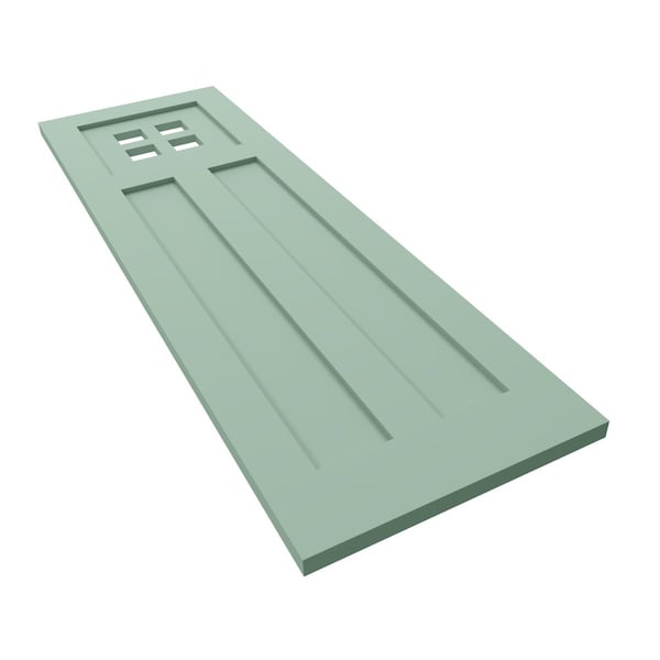 Ekena Millwork True Fit PVC San Antonio Mission Style Fixed Mount Shutters, Seaglass, 18W x 30H, PR - TFP001ST18X030SG