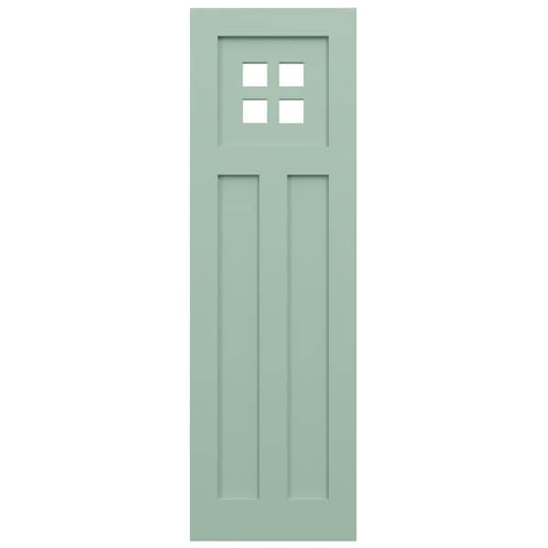 Ekena Millwork True Fit PVC San Antonio Mission Style Fixed Mount Shutters, Seaglass, 18W x 30H, PR - TFP001ST18X030SG