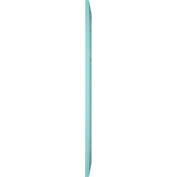 Ekena Millwork True Fit PVC San Juan Capistrano Mission Style Fixed Mount Shutters, Pure Turquoise, 12W x 59H, PR - TFP001SJ12X059PT
