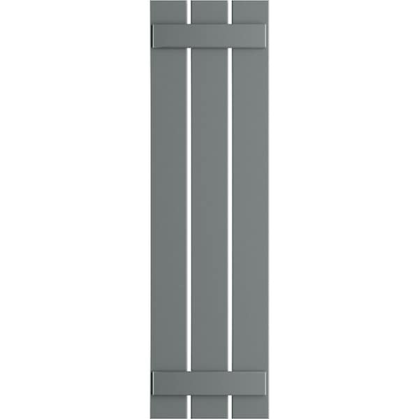 Ekena Millwork True Fit PVC Three Board Spaced Board-n-Batten Shutters, Ocean Swell , 17 1/8W x 52H, PR - TFP101SBF17X052CH