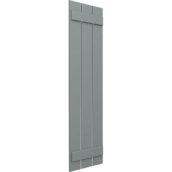 Ekena Millwork True Fit PVC Three Board Spaced Board-n-Batten Shutters, Ocean Swell , 17 1/8W x 52H, PR - TFP101SBF17X052CH
