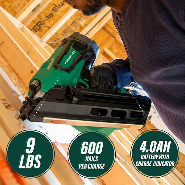 Metabo Hpt 18V MV Cordless 30 Degree 3-1/2in Paper Framing Nailer w/Clipped Head 1 x 4.0Ah - NR1890DCSTM
