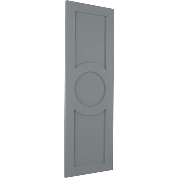 Ekena Millwork True Fit PVC Center Circle Arts & Crafts Fixed Mount Shutters, Ocean Swell, 18W x 44H, PR - TFP001AC18X044CH