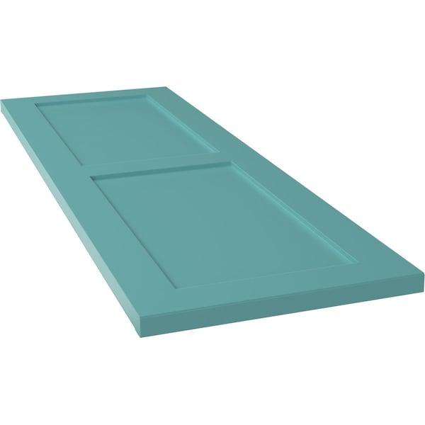 Ekena Millwork True Fit PVC Two Equal Flat Panel Shutters, Pure Turquoise, 15W x 65H, PR - TFP101FPF15X065PT