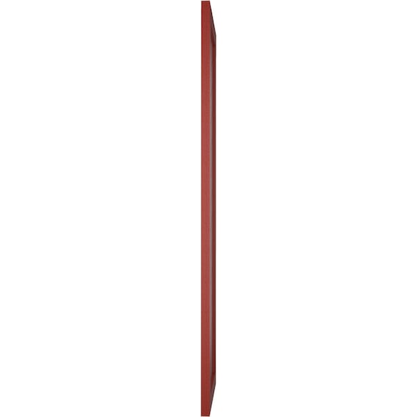 Ekena Millwork True Fit PVC Single Panel Chevron Modern Style Fixed Mount Shutters, Pepper Red, 12W x 71H, PR - TFP001CV12X071MR