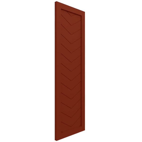 Ekena Millwork True Fit PVC Single Panel Chevron Modern Style Fixed Mount Shutters, Pepper Red, 12W x 71H, PR - TFP001CV12X071MR