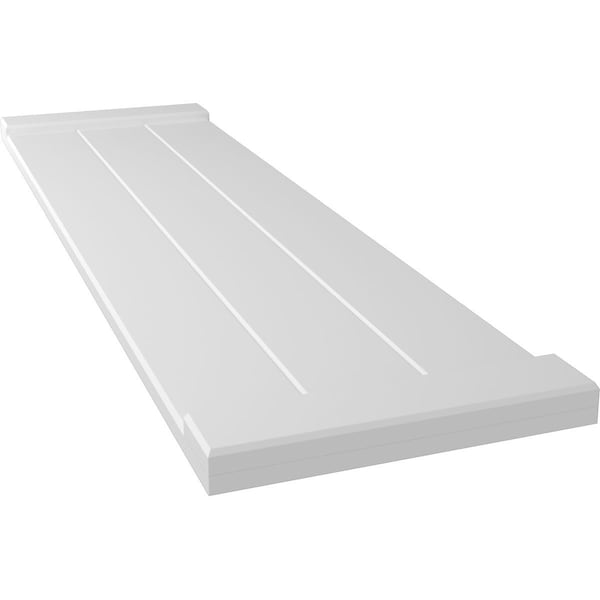 Ekena Millwork True Fit PVC, Three Board Joined Board-n-Batten Shutters w/End Batten, Unfinished, 16 1/8W x 97H, PR - TFP103BB16X097UN