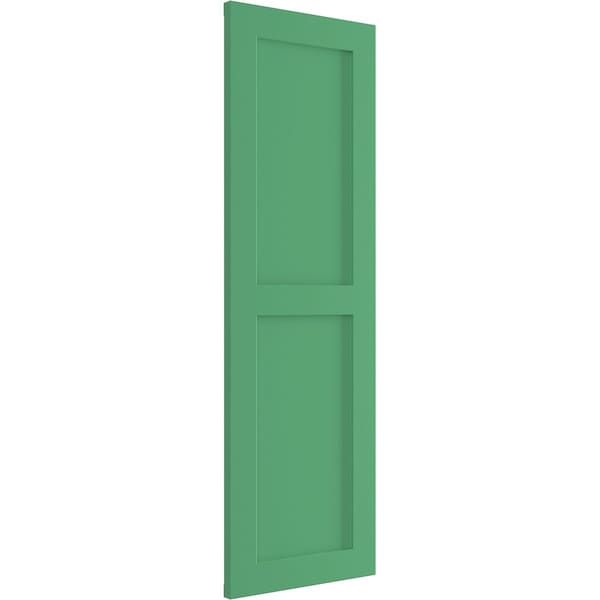 Ekena Millwork True Fit PVC Two Equal Flat Panel Shutters, Lilly Pads, 15W x 49H, PR - TFP101FPF15X049LP