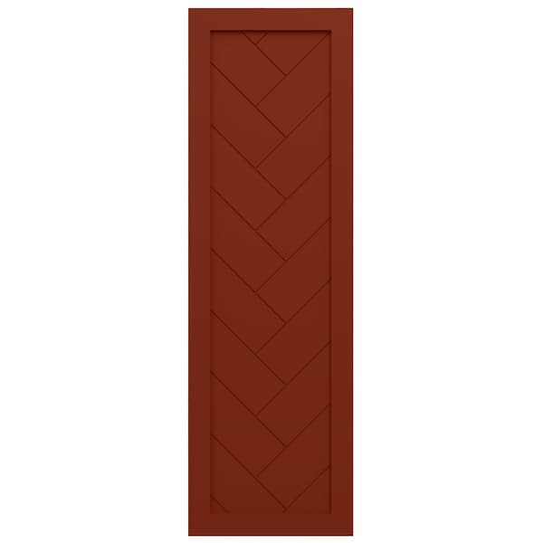 Ekena Millwork True Fit PVC Single Panel Herringbone Modern Style Fixed Mount Shutters, Pepper Red, 12W x 33H, PR - TFP001HB12X033MR