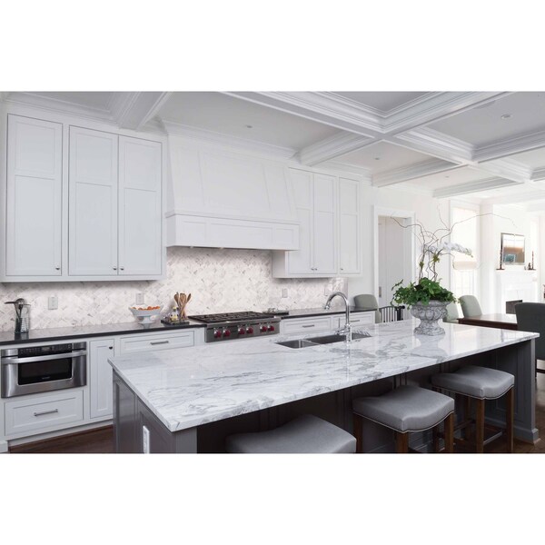 Msi Calacatta Cressa Arabesque SAMPLE Honed Marble Mesh-Mounted Mosaic Tile - ZOR-MD-0142-SAM