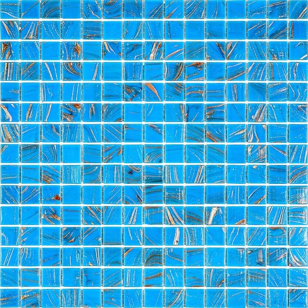 Apollo Tile Celestial 12in x 12in Glossy Rich Electric Blue Glass Mosaic Wall and Floor Tile 20 sqft/case, 20PK - APLST88BL530A