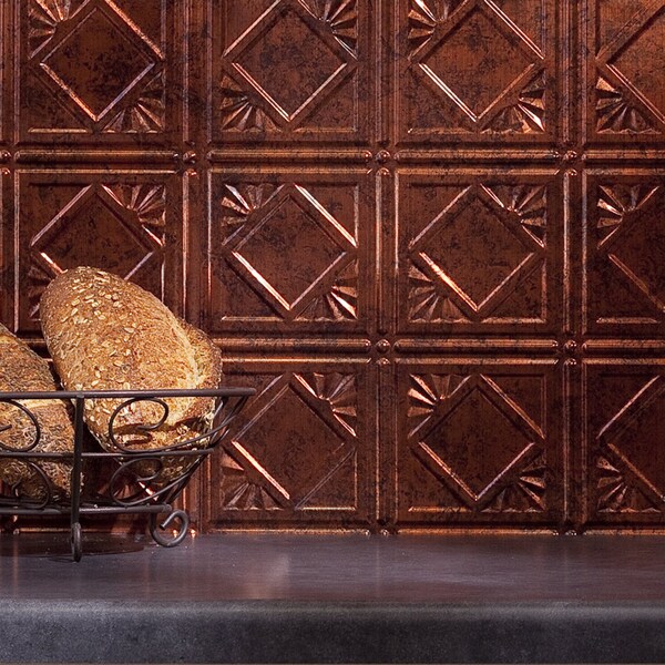 Fasade Fasade 18in x 24in Traditional 4 Moonstone Copper Backsplash Panel 5pk - PB5118