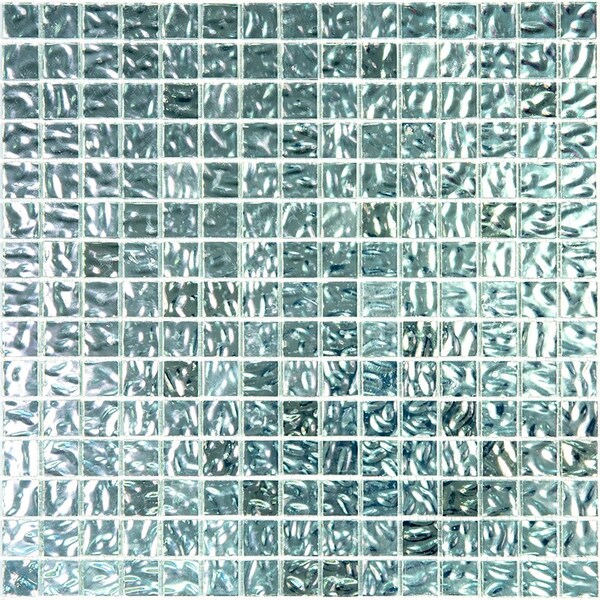 Apollo Tile Altin 12inx12in Glossy Shimmer Flint Silver Glass Mosaic Wall and Floor Tile 20 sqft/case, 20PK - APLFG028820SA