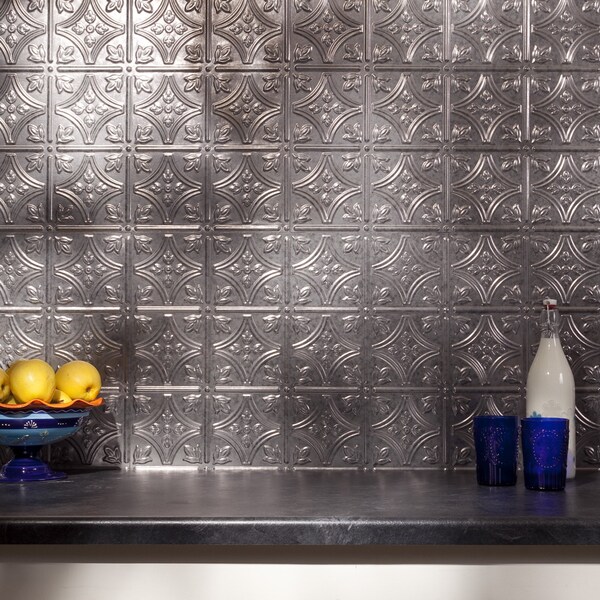 Fasade Fasade 18in x 24in Traditional 1 Galvanized Steel Backsplash Panel 5pk - PB5030