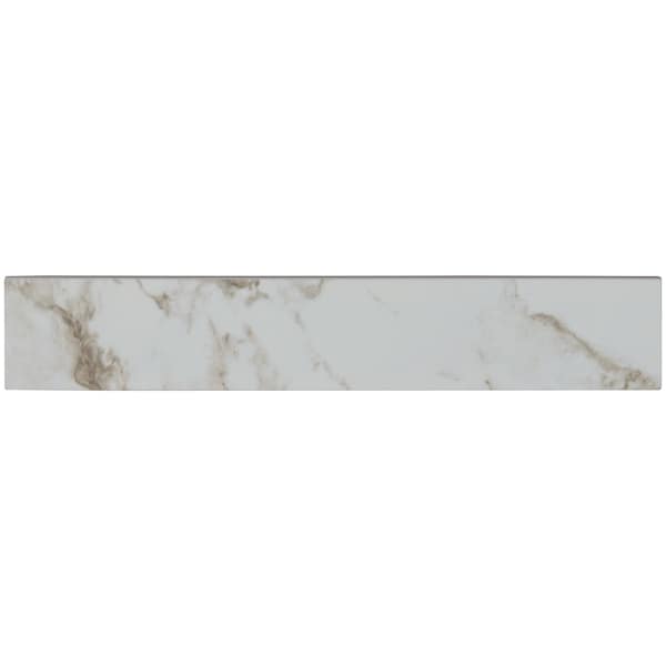 Msi Pietra Statuario Bullnose 3 In. X 18 In. Polished Porcelain Wall Tile, 25PK - ZOR-PT-TR-0160