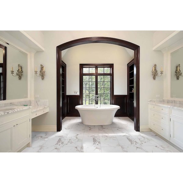 Msi Pietra Statuario Bullnose 3 In. X 18 In. Polished Porcelain Wall Tile, 25PK - ZOR-PT-TR-0160