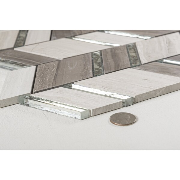 Andova Tiles SAMPLE Casia Marble Chevron Mosaic Tile - SAM-ANDCAS181