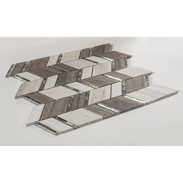 Andova Tiles SAMPLE Casia Marble Chevron Mosaic Tile - SAM-ANDCAS181
