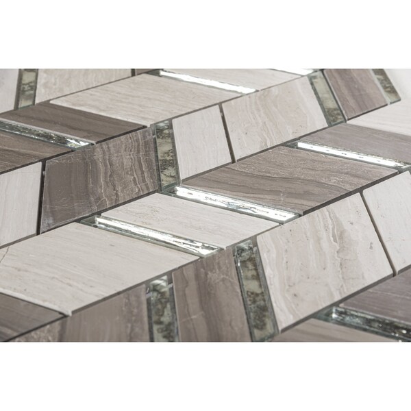 Andova Tiles SAMPLE Casia Marble Chevron Mosaic Tile - SAM-ANDCAS181