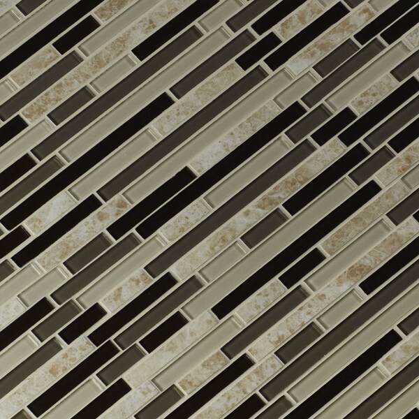Msi Amalfi Cafe Interlocking 12 In. X 12 In. X 6 Mm Glass And Porcelain Mesh-Mounted Mosaic Tile, 15PK - ZOR-MD-0475