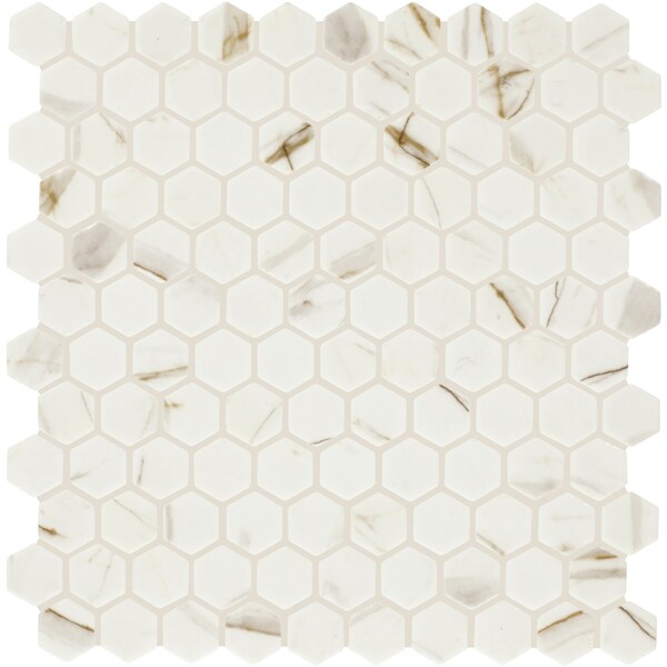 Daltile Uptown Glass 1in Hexagon Mosaic, 16.92 SQFT Per Carton, 18PK - UP241HEXMS1P