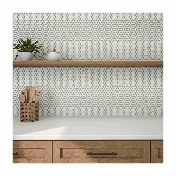 Daltile Uptown Glass 1in Hexagon Mosaic, 16.92 SQFT Per Carton, 18PK - UP241HEXMS1P