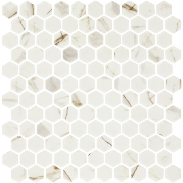 Daltile Uptown Glass 1in Hexagon Mosaic, 16.92 SQFT Per Carton, 18PK - UP241HEXMS1P