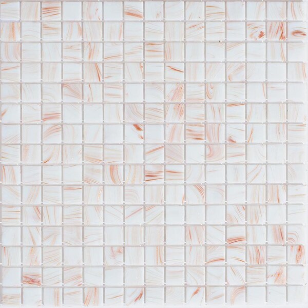 Apollo Tile Celestial 12 in. x 12 in. Glossy Coconut White Glass Mosaic Wall and Floor Tile 20 sqft/case, 20PK - APLST88WH108A