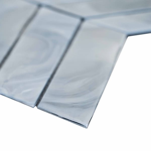 Msi Blue Shimmer SAMPLE Chevron Glass Mosaic Wall Tile - ZOR-MD-0392-SAM