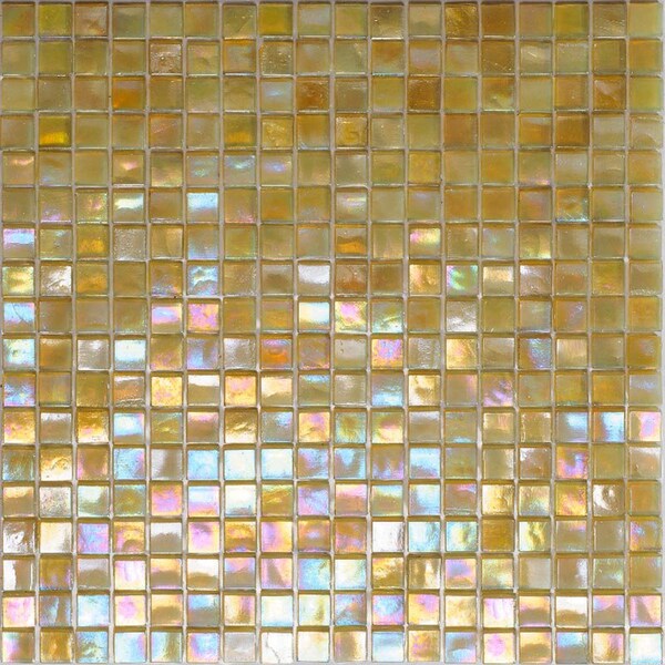 Apollo Tile Skosh 11.6 in. x 11.6 in. Glossy Ecru Beige Glass Mosaic Wall and Floor Tile 18.69 sqft/case, 20PK - APLNB88BG316A