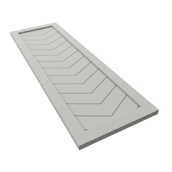 Ekena Millwork True Fit PVC Single Panel Chevron Modern Style Fixed Mount Shutters, Hailstorm Gray, 15W x 53H, PR - TFP001CV15X053ST
