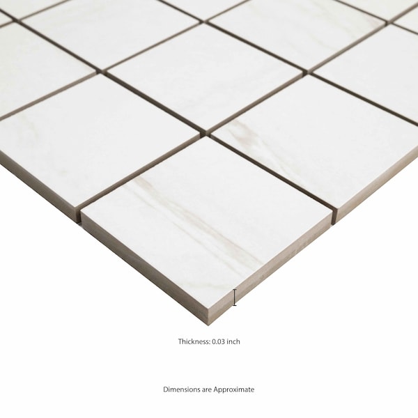 Msi Kaya Zermatta Blanca 12in X 12in Matte Porcelain Mosaic Floor And Wall Tile, 11PK - ZOR-PT-0894