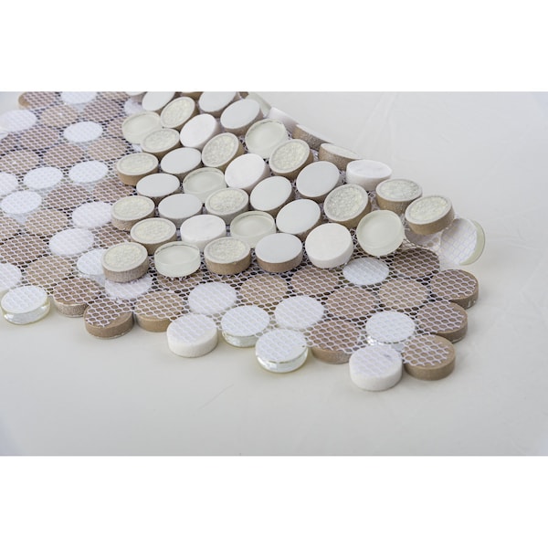 Andova Tiles SAMPLE Polka 1 x 1 Penny Round Mosaic Tile - SAM-ANDPOL215