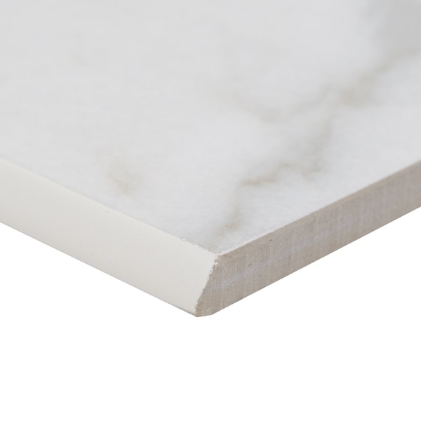 Msi Kaya Calacatta Lucca 3 in X 24 in Porcelain Matte Bullnose, 18PK - ZOR-PT-TR-0244