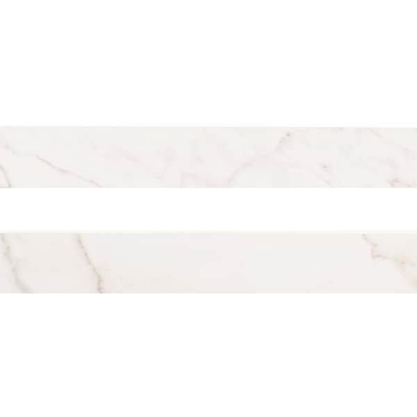 Msi Kaya Calacatta Lucca 3 in X 24 in Porcelain Matte Bullnose, 18PK - ZOR-PT-TR-0244