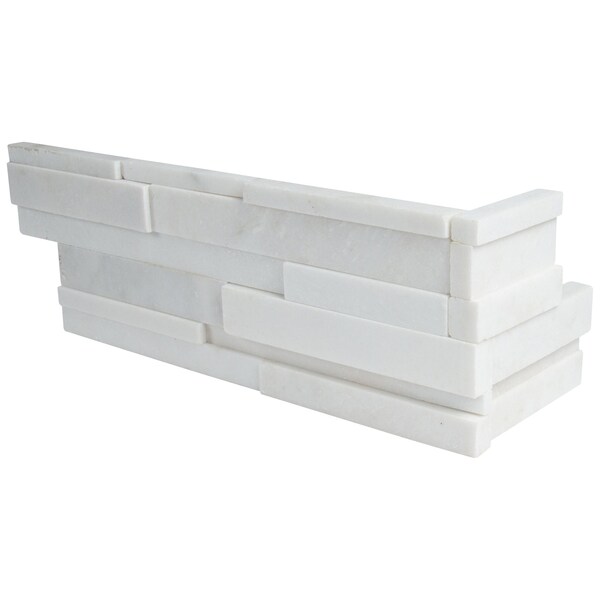 Msi Arctic White 3D Ledger Corner SAMPLE Honed Marble Wall Tile - ZOR-PNL-0111-SAM