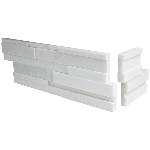 Msi Arctic White 3D Ledger Corner SAMPLE Honed Marble Wall Tile - ZOR-PNL-0111-SAM