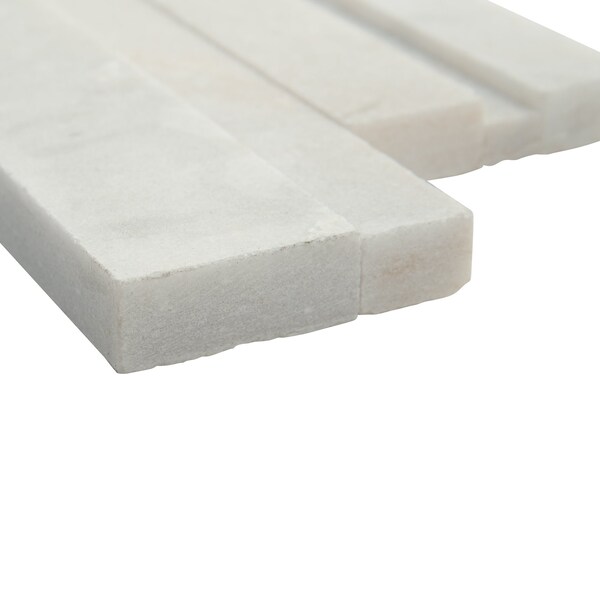 Msi Arctic White 3D Ledger Corner SAMPLE Honed Marble Wall Tile - ZOR-PNL-0111-SAM