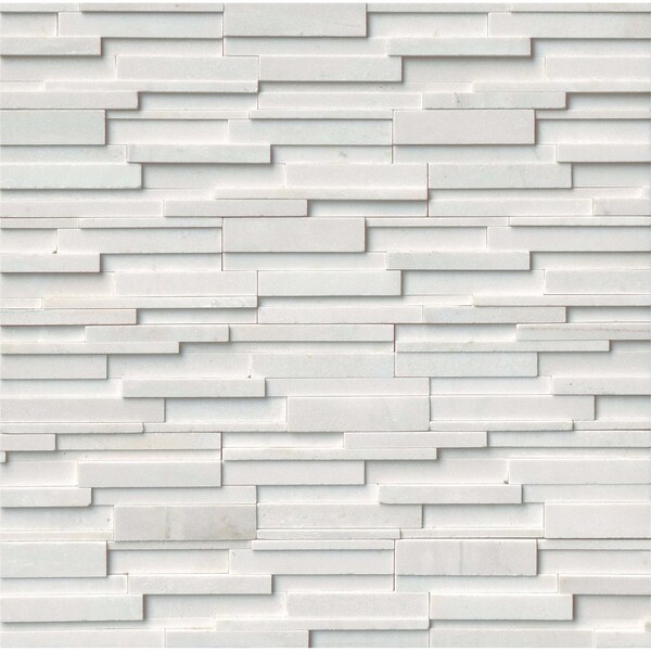 Msi Arctic White 3D Ledger Corner SAMPLE Honed Marble Wall Tile - ZOR-PNL-0111-SAM
