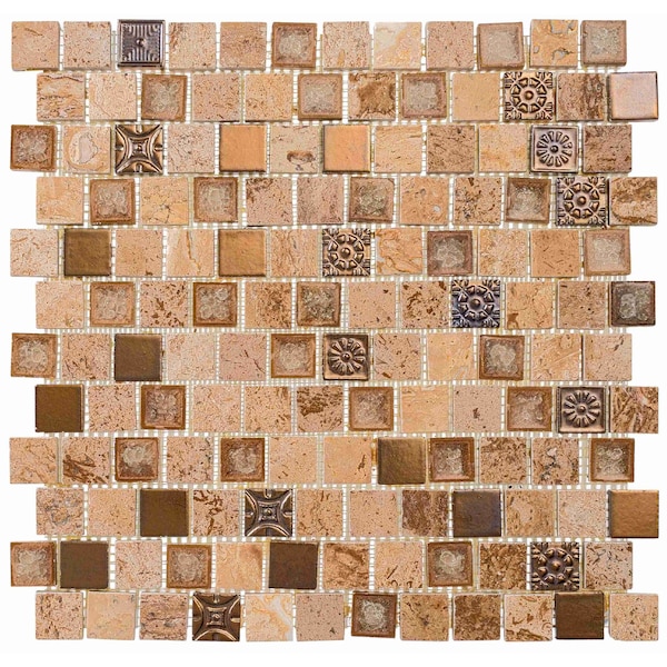 Andova Tiles SAMPLE Exploration Italy 1 x 1 Grid Mosaic Tile - SAM-ANDEXPIT369