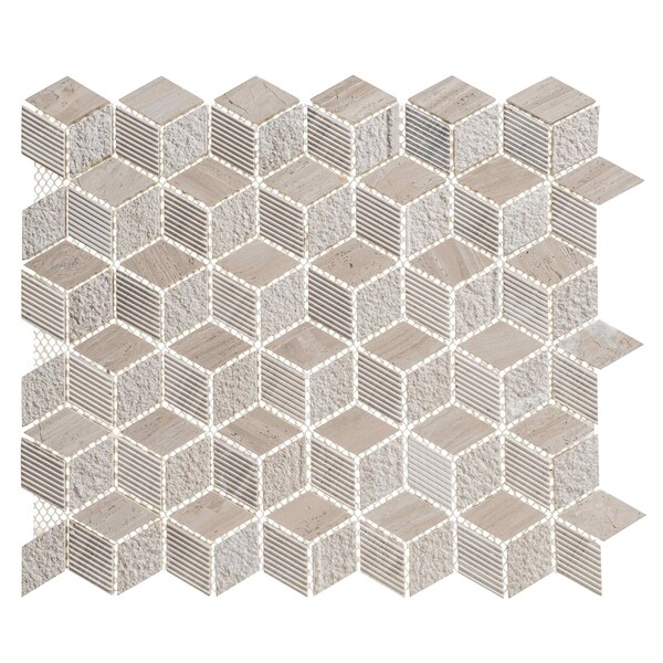 Andova Tiles ANDOVA TILES Cubit 1" x 2" Marble Grid Mosaic Wall & Floor Tile - ANDCUB326