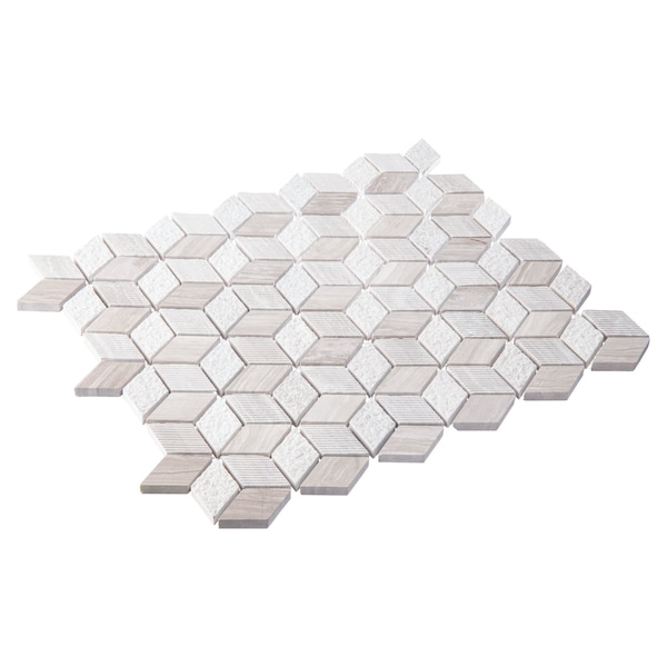 Andova Tiles ANDOVA TILES Cubit 1" x 2" Marble Grid Mosaic Wall & Floor Tile - ANDCUB326