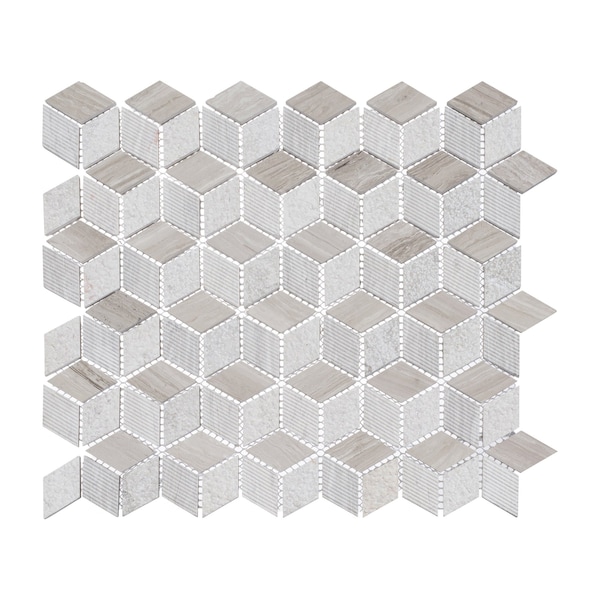 Andova Tiles ANDOVA TILES Cubit 1" x 2" Marble Grid Mosaic Wall & Floor Tile - ANDCUB326