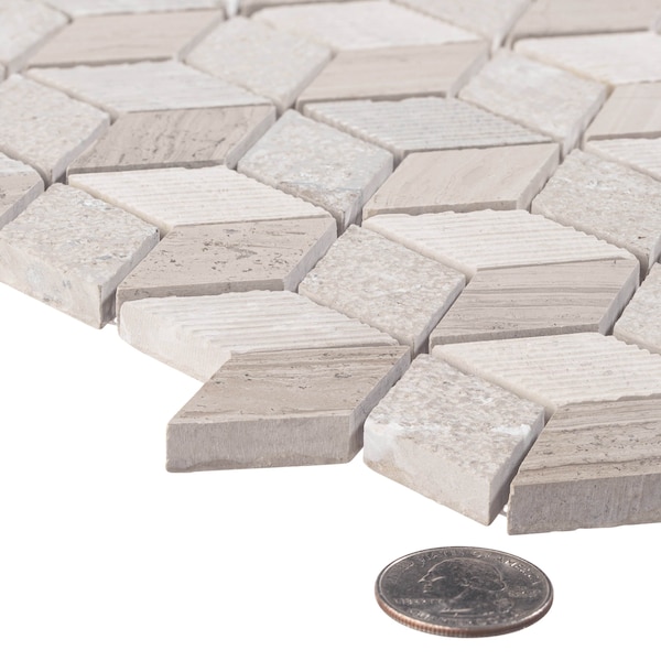 Andova Tiles ANDOVA TILES Cubit 1" x 2" Marble Grid Mosaic Wall & Floor Tile - ANDCUB326